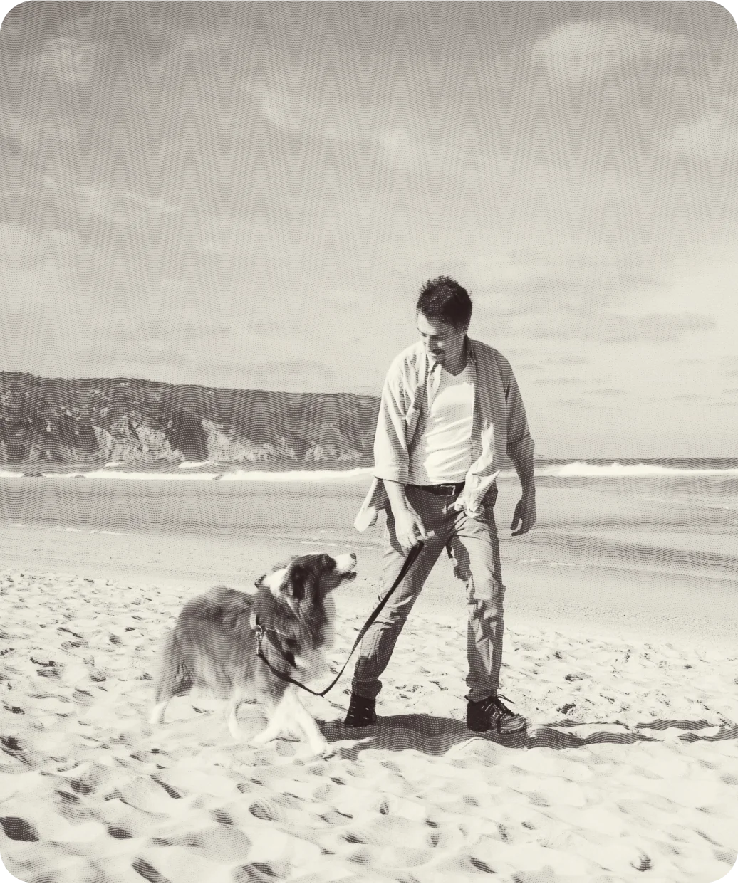 Client working at a laptop